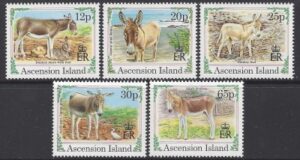1994 Ascension Island. SG.638-42 Christmas Donkeys. set 5 values U/M (MNH)