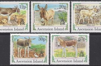 1994 Ascension Island.  SG.638-42 Christmas Donkeys. set 5 values U/M (MNH)