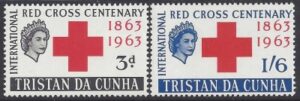 1964 Tristan Da Cunha. SG.69-70 Red Cross Centenary. set 2 values U/M (MNH)
