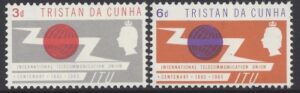 1965 Tristan Da Cunha. SG.85-6 ITU Centenary. set 2 values U/M (MNH)