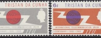 1965 Tristan Da Cunha.  SG.85-6  ITU Centenary. set 2 values U/M  (MNH)