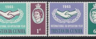 1965 Tristan Da Cunha.  SG.87-8  International Co-operation Year. set 2 values U/M (MNH)