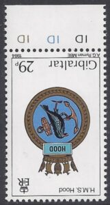 1984 Gibraltar. SG.513w 29p Ships Crests 'inverted watermark variety' U/M (MNH)