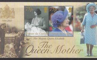 2002 Tristan Da Cunha. MS.751 Queen Elizabeth The Queen Mother's Commemoration. mini sheet U/M (MNH)