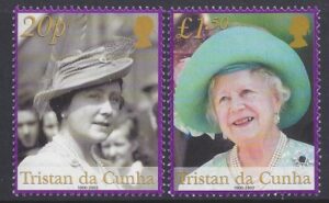 2002 Tristan Da Cunha. SG.749-50 Queen Elizabeth The Queen Mother's Commemoration. set 2 values U/M (MNH)