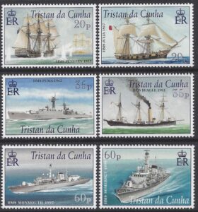 2001 Tristan Da Cunha. SG.725-30 Royal Navy Connections with Tristan Da Cunha. set 6 values U/M (MNH)
