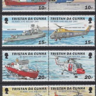 2000 Tristan Da Cunha. SG.688-95  Helicopters & Ships  set 8 values U/M (MNH)