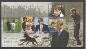 2000 Tristan Da Cunha. MS.687 18th Birthday of Prince William. mini sheet U/M (MNH)