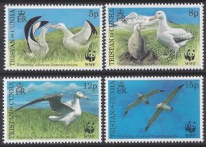 1999 Tristan Da Cunha. SG651-4 Endangered species - Wandering Albatross set 4 values U/M (MNH)