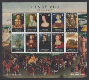 2009 St Helena. SG.1084-93 500th Birth Anniversary of King Henry VIII. set 10 values U/M (MNH)