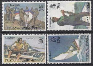 1972 Tristan Da Cunha. SG.170-3 Tristan Longboats. set 4 values U/M (MNH)