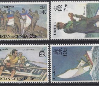 1972 Tristan Da Cunha. SG.170-3 Tristan Longboats. set 4 values U/M (MNH)
