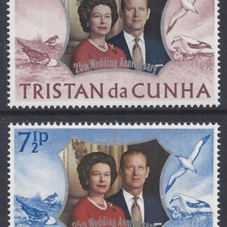 1972 Tristan Da Cunha. SG.174-5 Royal Silver Wedding. set 2 values U/M (MNH)