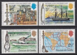 1973 Tristan Da Cunha. SG.177-80 Centenary of HMS Challenger's Visit. set 4 values U/M (MNH)