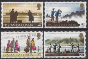 1973 Tristan Da Cunha. SG.182-5  10th Anniversary of return to Tristan Da Cunha. set 4 values U/M (MNH)