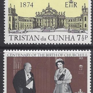 1974 Tristan Da Cunha. SG.193-4 Birth Centenary of Winston Churchill. set 2 values U/M (MNH)