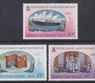 1977 Tristan Da Cunha. SG.212-4 Silver Jubilee set 3 values U/M (MNH)
