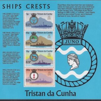 1977 Tristan Da Cunha. MS.219  Ships Crests.  mini sheet   U/M (MNH)
