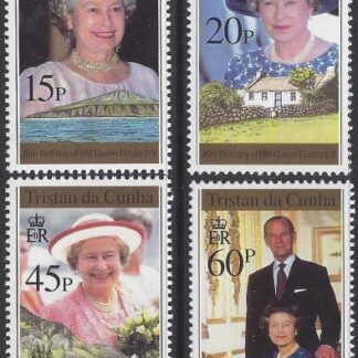 1996 Tristan Da Cunha. SG.594-7 70th Birthday of Queen Elizabeth II. set 4 values U/M (MNH)