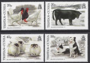 1997 Tristan Da Cunha. SG.620-3 Island Livestock (2nd series) set 4 U/M (MNH)