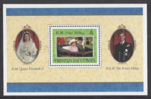1997 Tristan Da Cunha. MS.630 Golden Wedding of Queen Elizabeth & Prince Philip. mini sheet U/M (MNH)