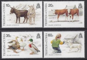 1994 Tristan Da Cunha. SG.572-5 Island Livestock (first series) set 4 values U/M (MNH)