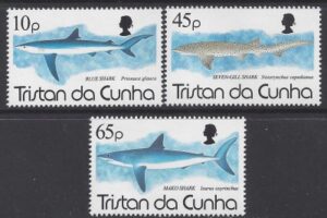1994 Tristan Da Cunha. SG.569-71 Sharks. set 3 values U/M (MNH)