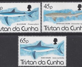 1994 Tristan Da Cunha. SG.569-71  Sharks. set 3 values U/M (MNH)