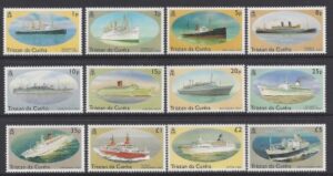 1993 Tristan Da Cunha. SG.553-64 Ships. set 12 values U/M (MNH)