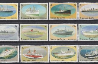 1993 Tristan Da Cunha. SG.553-64  Ships. set 12 values U/M (MNH)