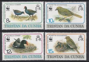 1991 Tristan Da Cunha. SG.518-21 Endangered Species - Birds. set 4 values U/M (MNH)