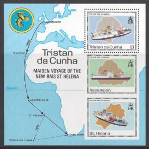 1990 Tristan Da Cunha. MS.504 Maiden Voyage of St Helena. mini sheet. U/M (MNH)