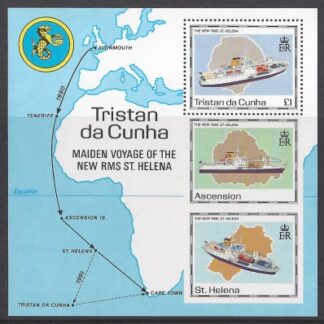 1990 Tristan Da Cunha. MS.504  Maiden Voyage of St Helena. mini sheet. U/M (MNH)