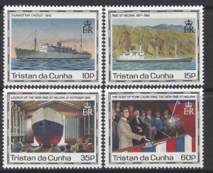 1990 Tristan Da Cunha. SG.500-3 Maiden Voyage of St Helena II. set 4 values . U/M (MNH)