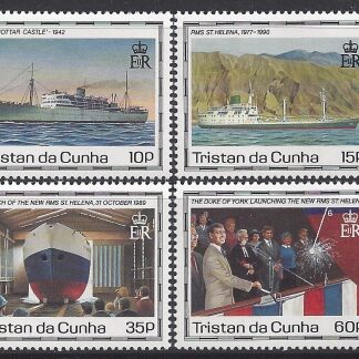 1990 Tristan Da Cunha. SG.500-3  Maiden Voyage of St Helena II. set 4 values . U/M (MNH)