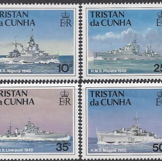 1993 Tristan da Cunha. SG.565-8  Ships of The Royal Navy. (3rd series)  set 4 values U/M (MNH)
