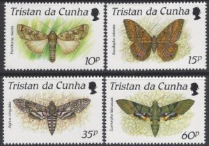 1989 Tristan Da Cunha. SG.490-3 Moths. set 4 values U/M (MNH)