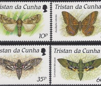 1989 Tristan Da Cunha.  SG.490-3  Moths. set 4 values U/M (MNH)
