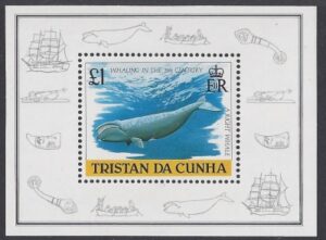 1988 Tristan Da Cunha. MS.456 19th Century Whaling. mini sheet U/M (MNH)