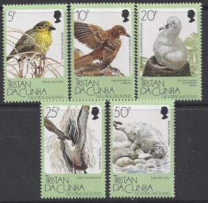 1988 Tristan Da Cunha. SG.443-7 Fauna of Nightingale Island. set 5 values U/M (MNH)