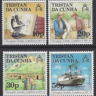 1987 Tristan Da Cunha. SG.434-7 50th Anniv. of Norwegian Scientific Expedition. Set 4 values U/M (MNH)