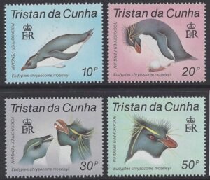 1987 Tristan Da Cunha. SG.430-3 Rockhopper Penguins. set 4 values U/M (MNH)