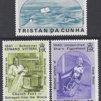 1986 Tristan Da Cunha. SG.411-3   Shipwrecks. (2nd series) set 3 values. U/M (MNH)