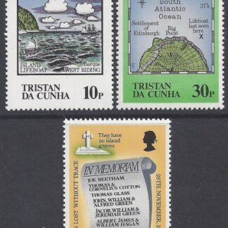 1985 Tristan Da Cunha. SG.399-401  Centenary of Loss of Island Lifeboat. set 3 values U/M (MNH)