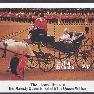 1985 Tristan Da Cunha. MS.394 Life & Times of Queen Elizabeth The Queen Mother. mini sheet U/M (MNH)