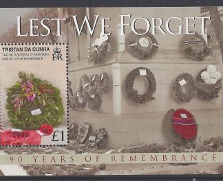 2008 Tristan Da Cunha. MS.931 90th Anniversary of The End of World War I. mini sheet   U/M (MNH)