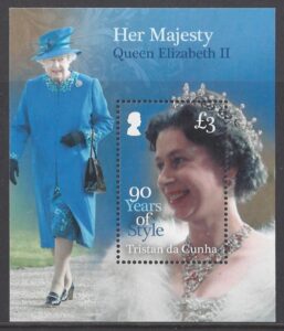 2016 Tristan Da Cunha. MS.1167 90th Birthday of Queen Elizabeth II. mini sheet. U/M (MNH)