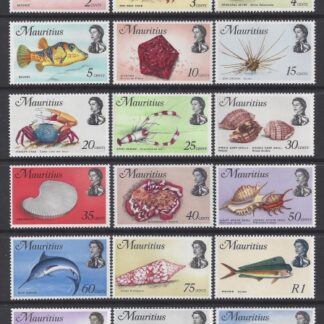 1969-73 Mauritius - SG.382-99 definitive set 18 values U/M (MNH)
