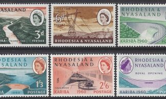 1960 Rhodesia & Nyasaland. SG.32-7 Kariba Dam. set 6 values U/M (MNH)