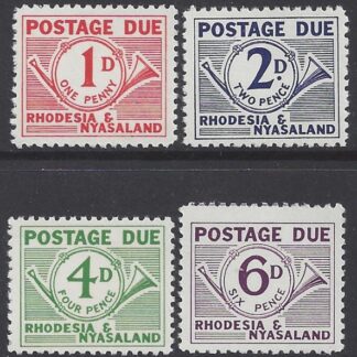 1961 Rhodesia & Nyasaland. SG. D1-4 Postage dues set 4 values U/M (MNH)